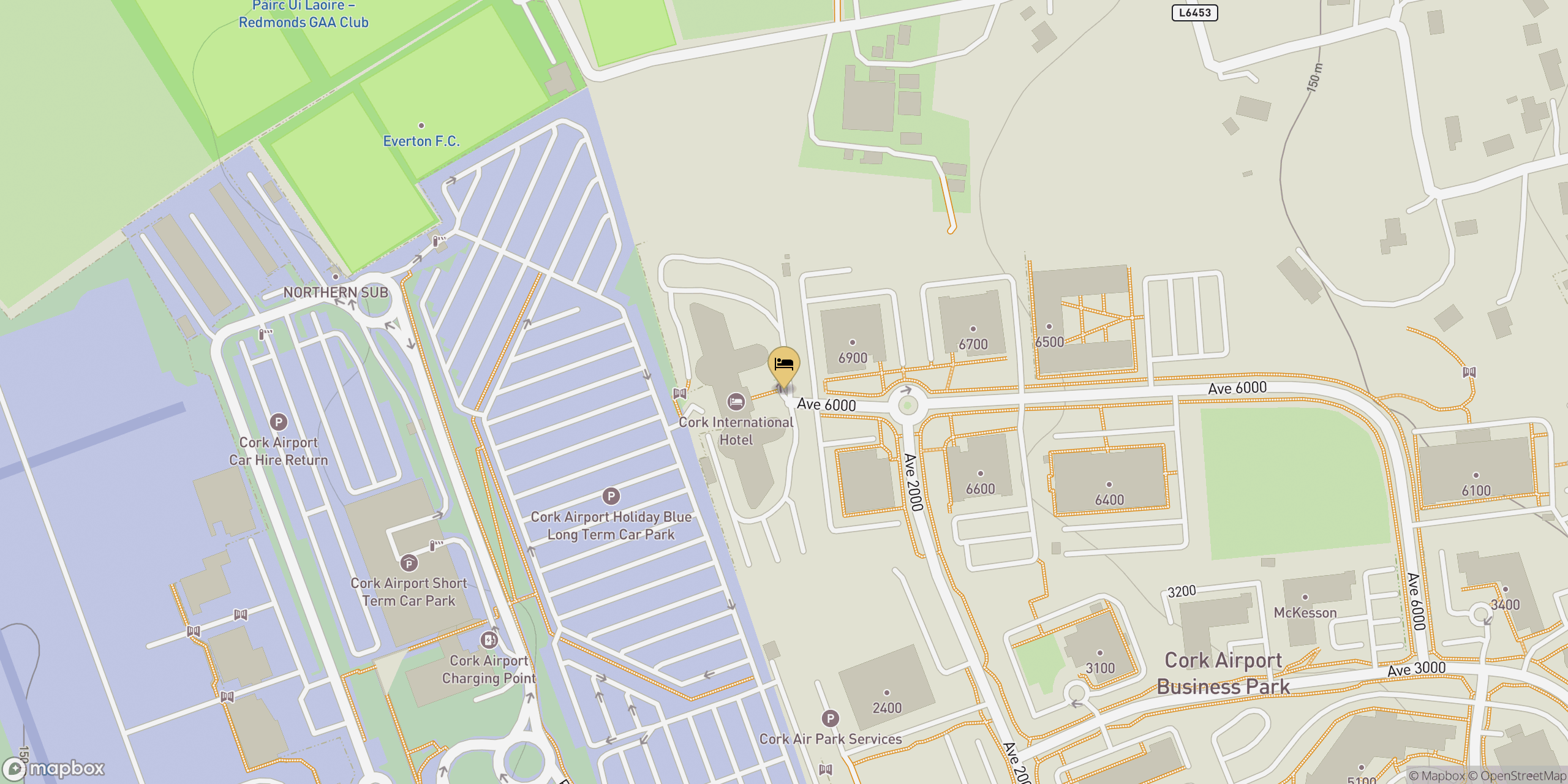 Map showing location of Cork International Hotel