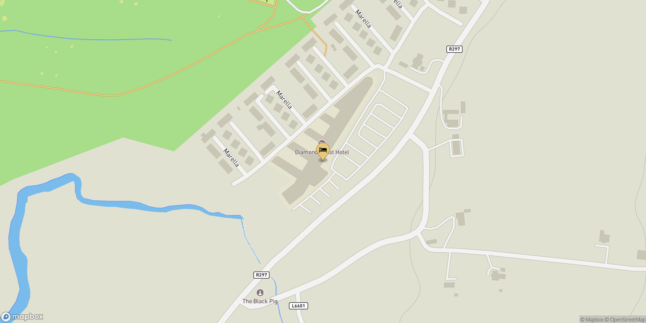 Map showing location of Diamond Coast Hotel