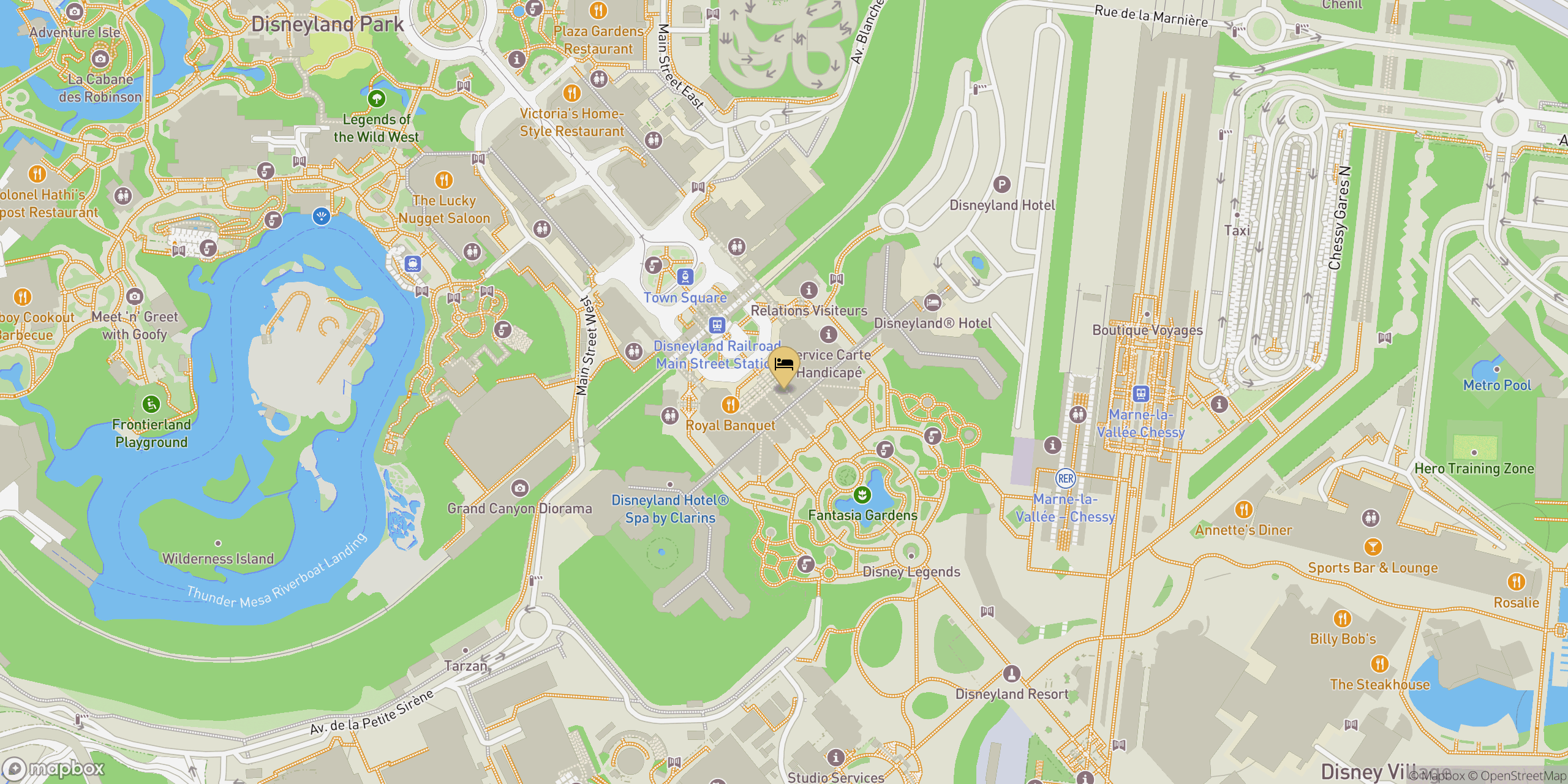 Map showing location of Disneyland Hotel Paris