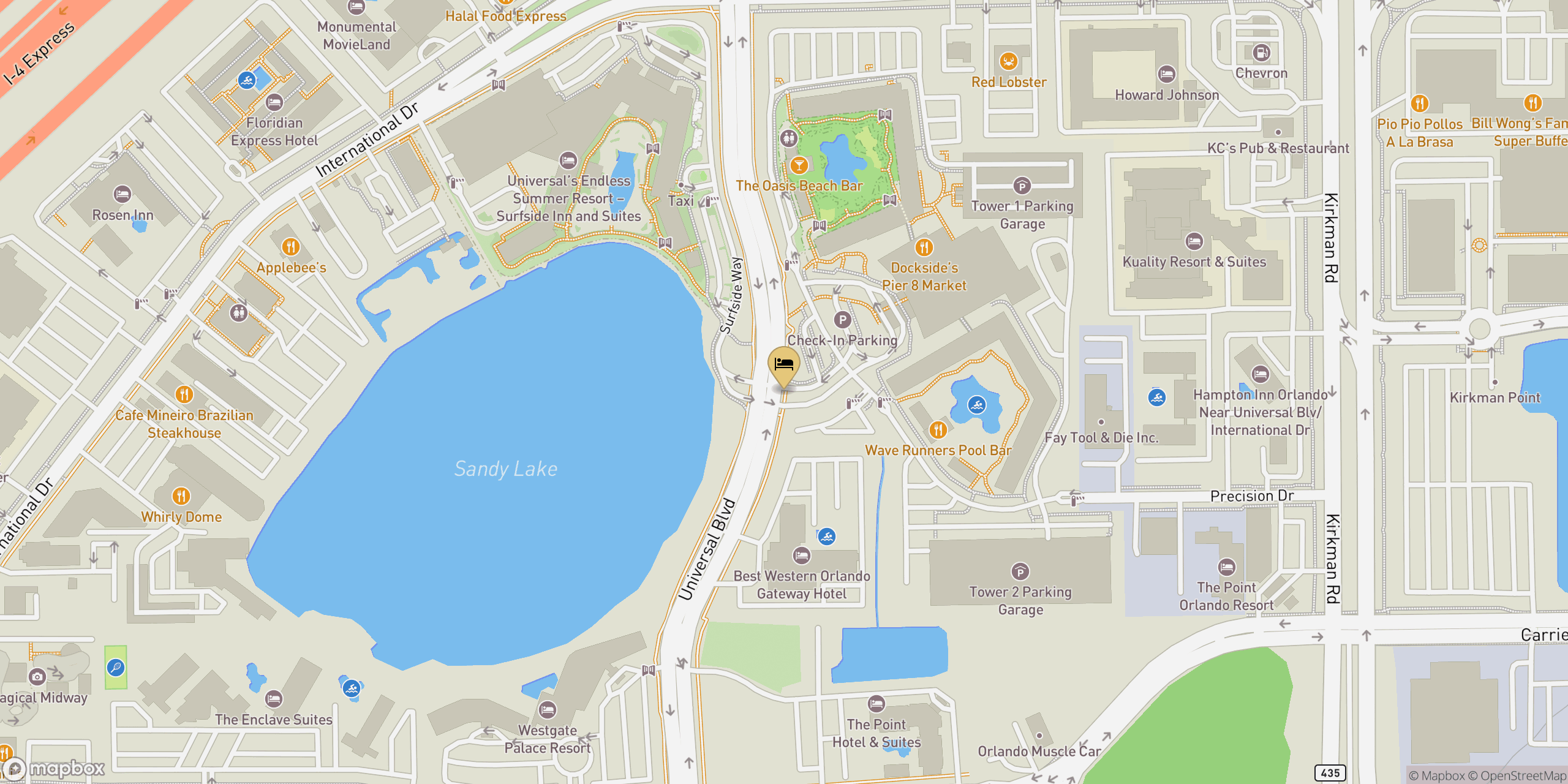Map showing location of Dockside Inn and Suites