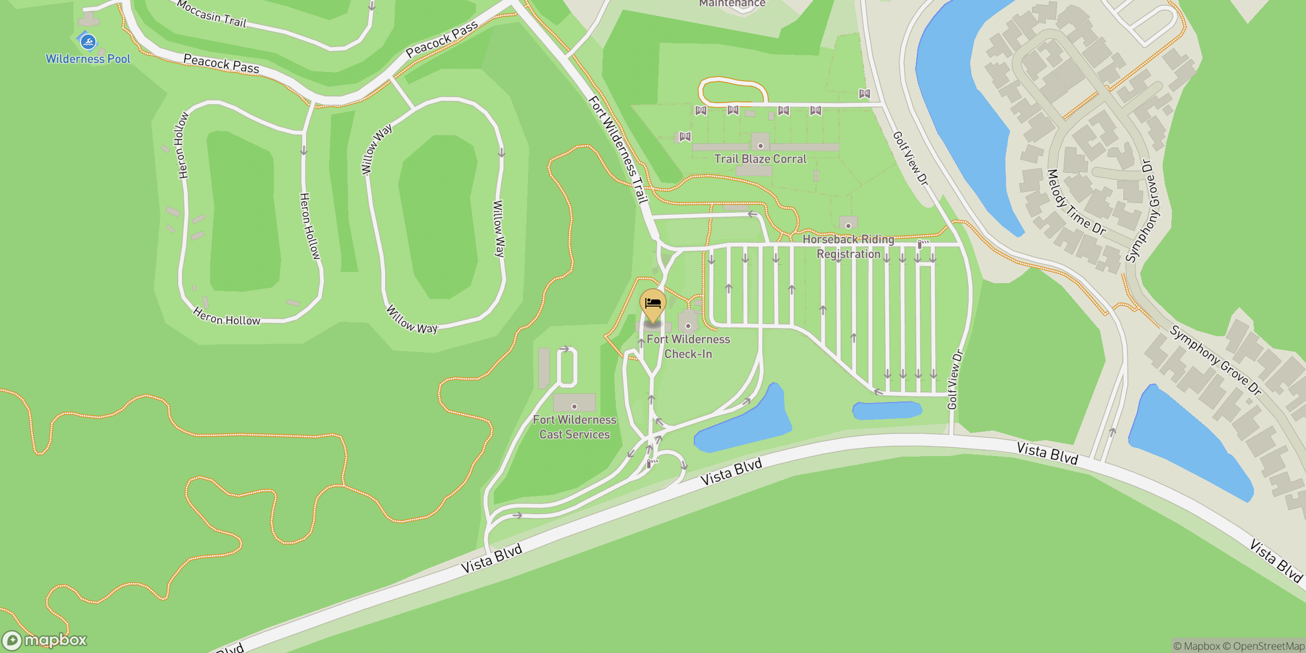 Map showing location of Fort Wilderness Resort & Campground