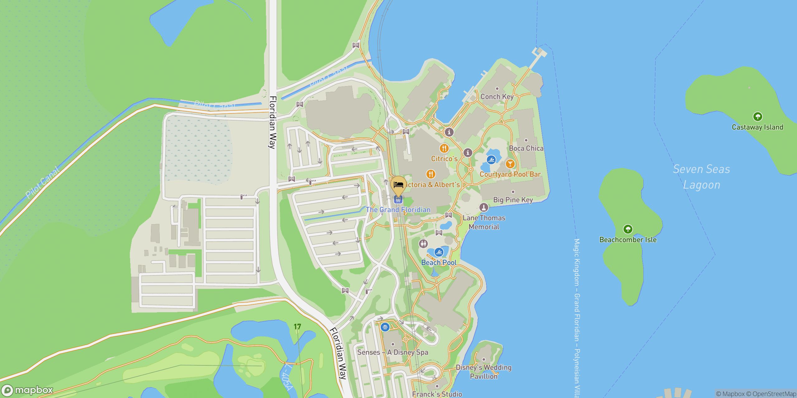 Map showing location of Grand Floridian Resort & Spa