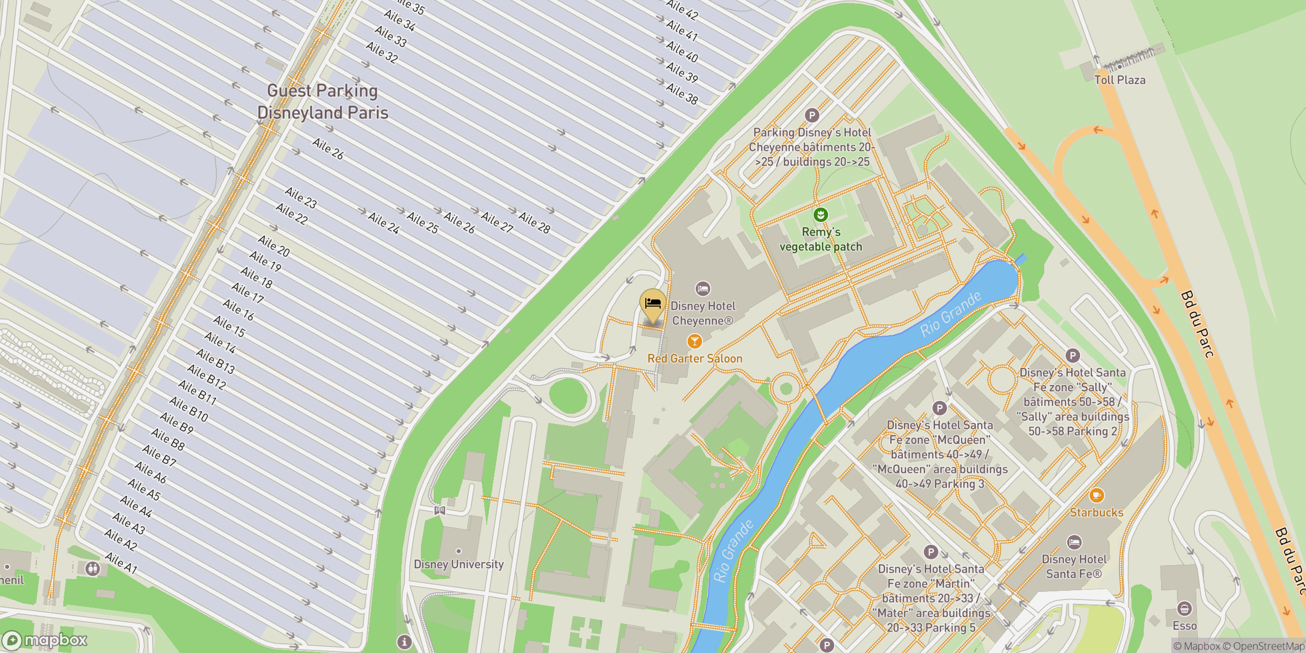 Map showing location of Hotel Cheyenne