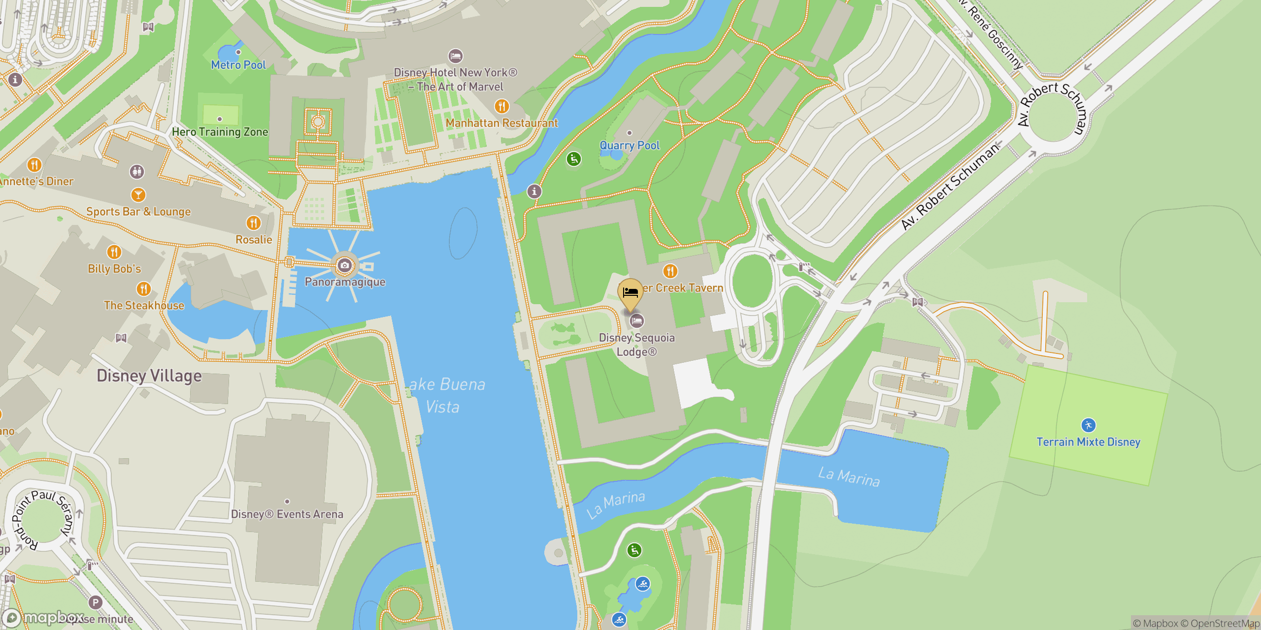 Map showing location of Sequoia Lodge
