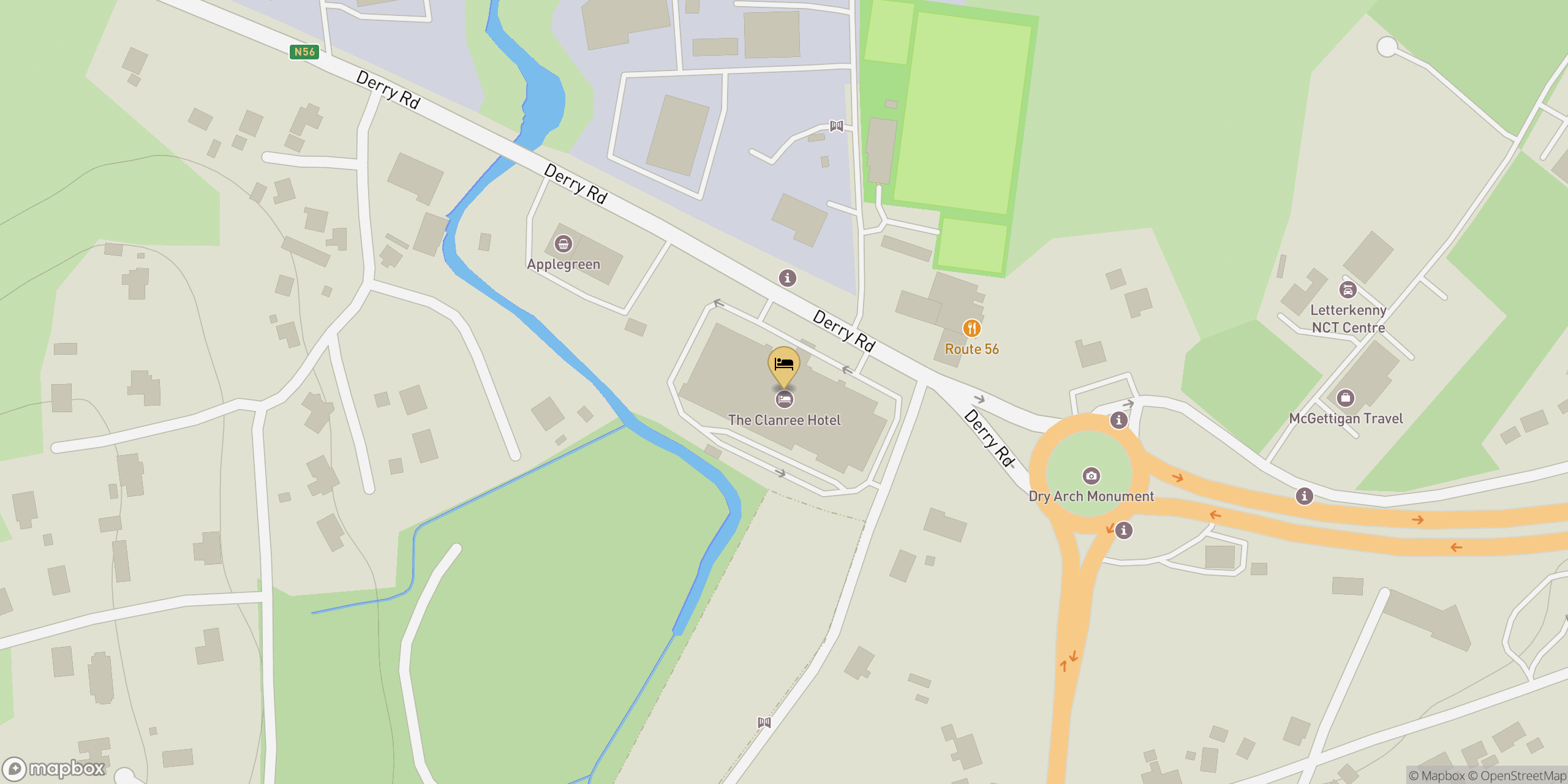 Map showing location of The Clanree Hotel
