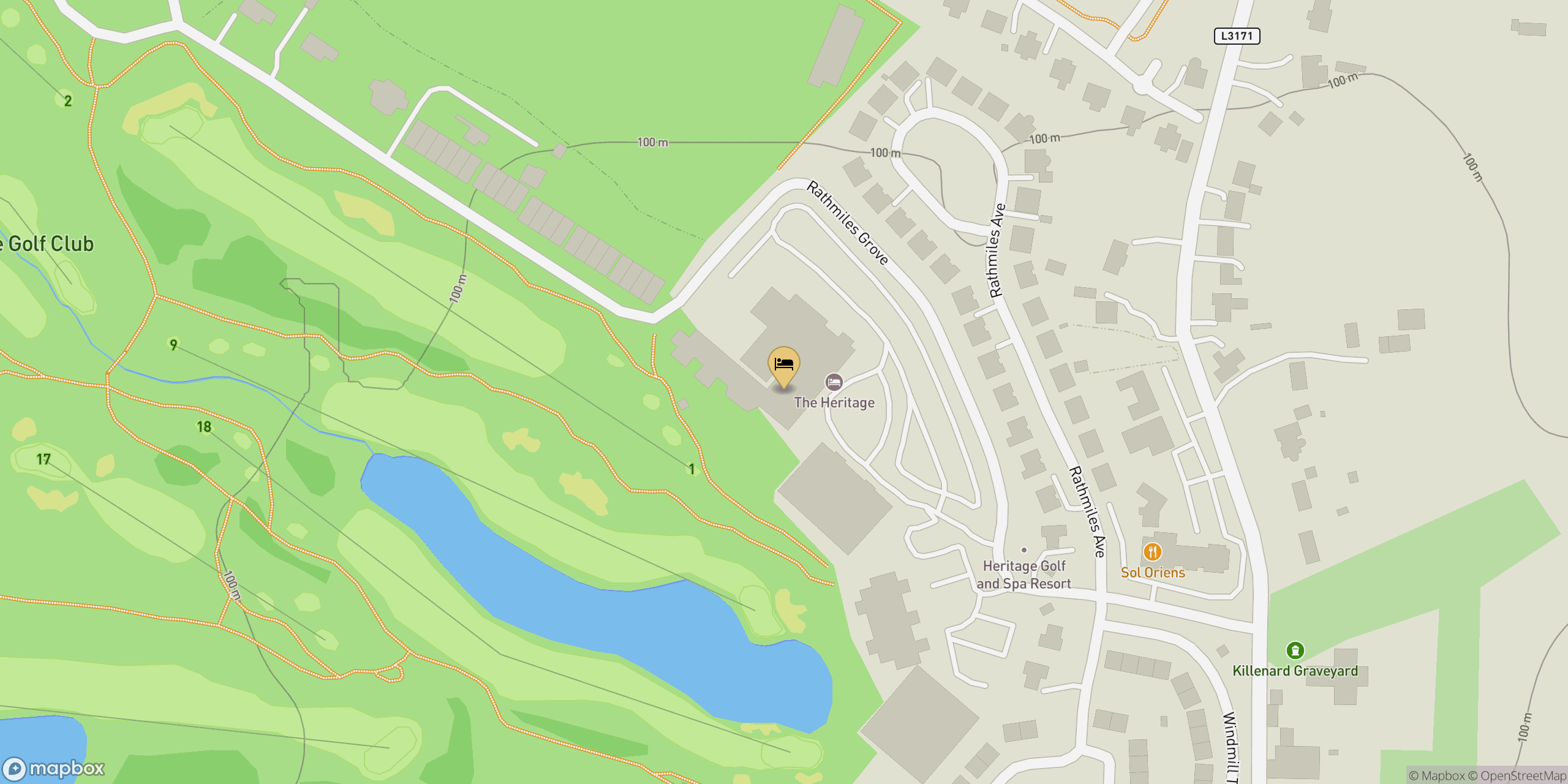 Map showing location of The Heritage Hotel