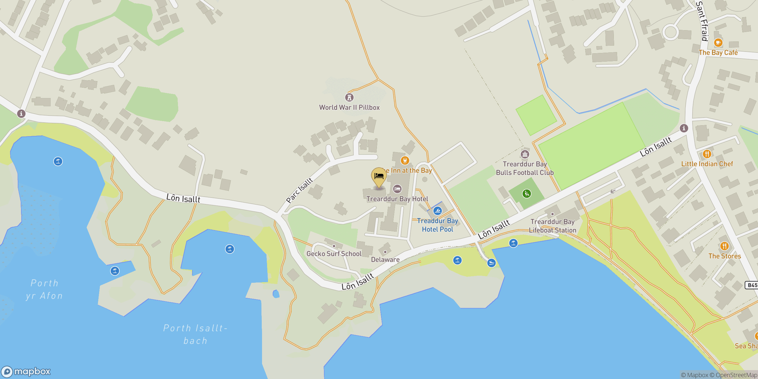 Map showing location of Trearddur Bay Hotel